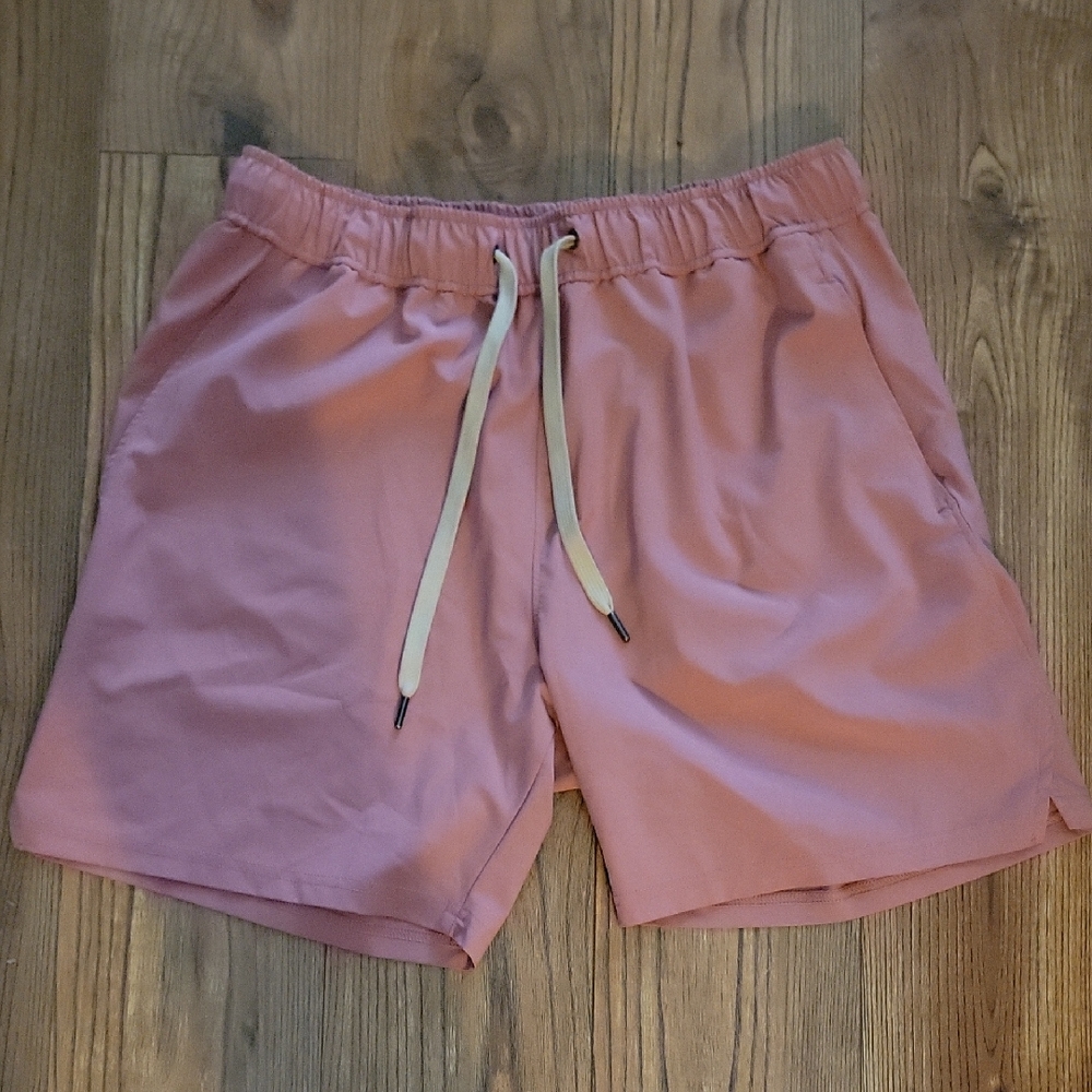 Men's Athletic Shorts in Pink with Drawstring